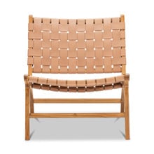 Casey Woven Cowhide Leather Lounge Chair